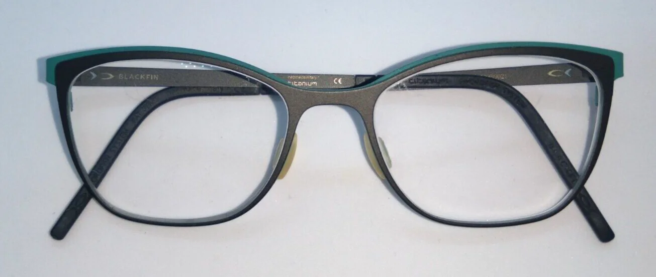 Blackfin BF 759 Ushuaia Eyeglass Frames Italy Titanium Brown & Teal 51-17-145 2