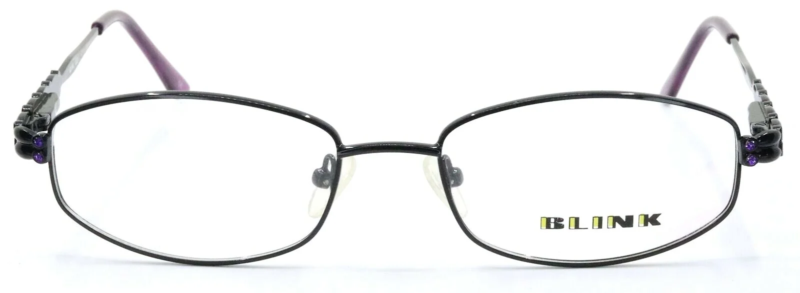BLINK 1023 C1 Black Purple Oval Full Rim Womens Eyeglasses Frames 53-17-135 2