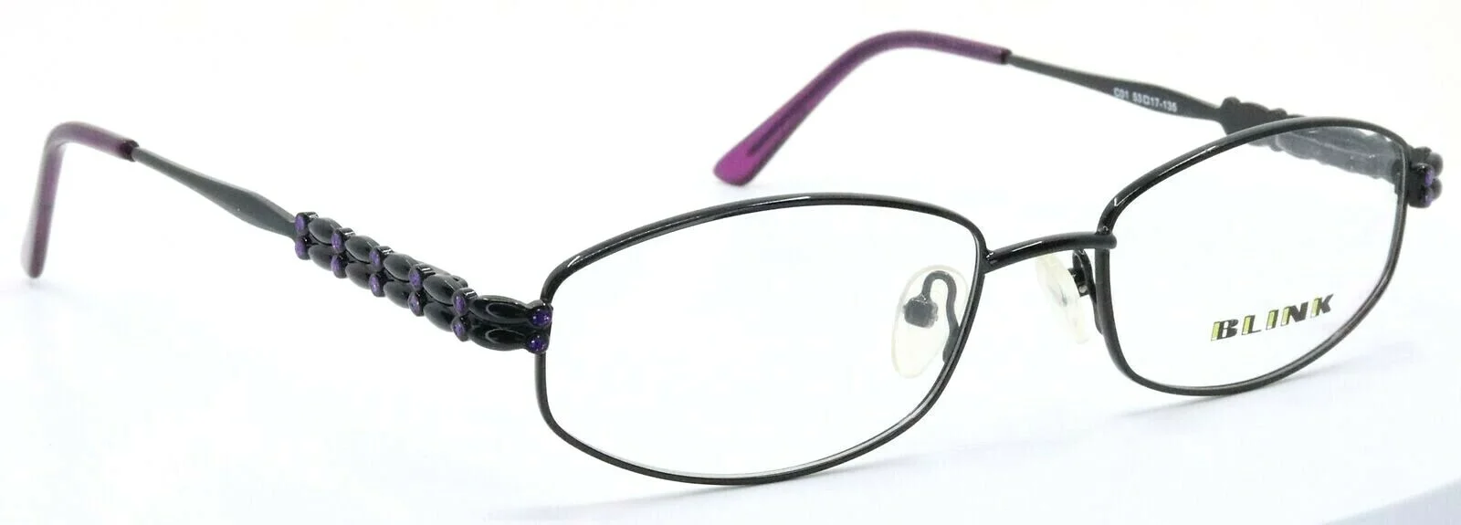 BLINK 1023 C1 Black Purple Oval Full Rim Womens Eyeglasses Frames 53-17-135 3