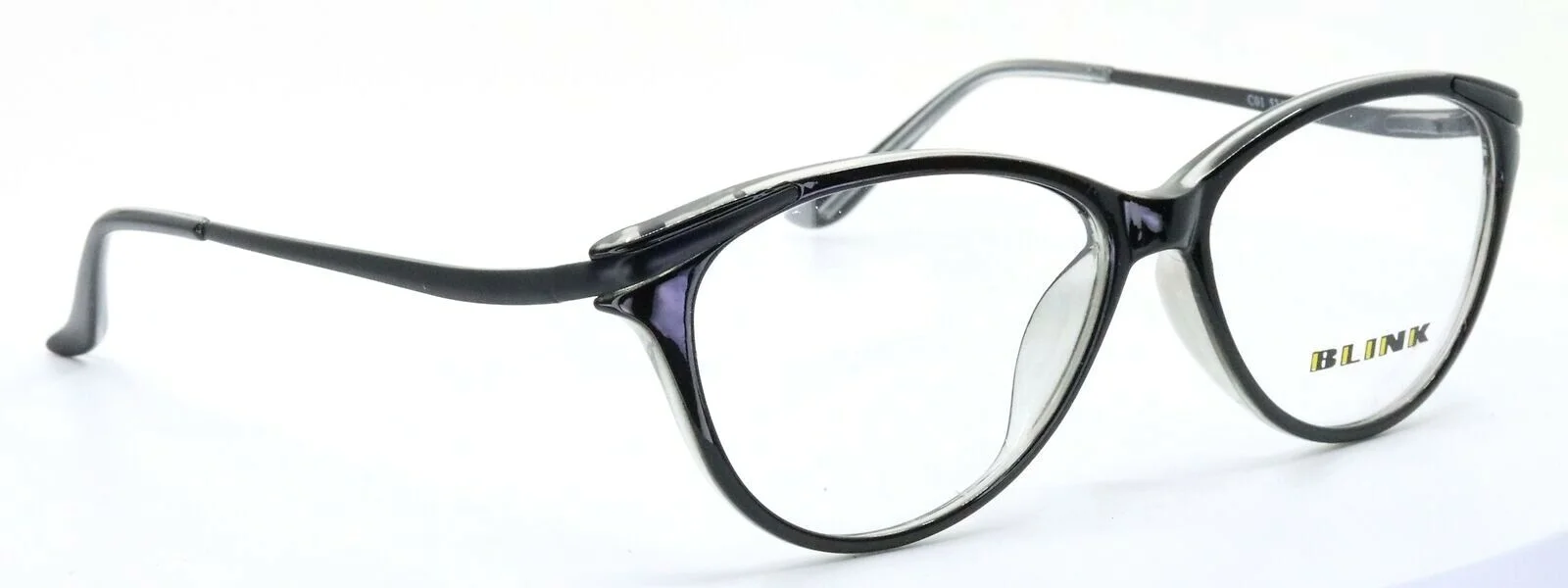 BLINK 2071 C01 Black on Crystal Womens Cat Eye Eyeglasses Frames 53-15-135 3