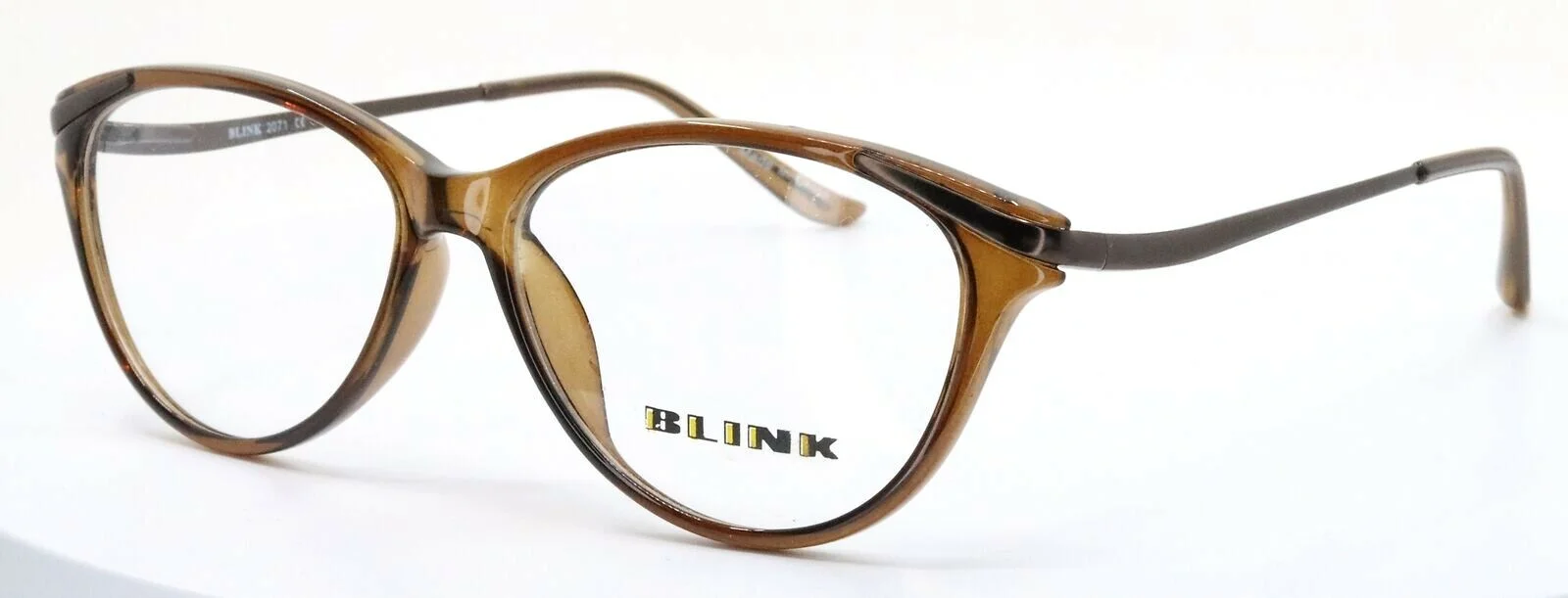 BLINK 2071 C03 Brown on Crystal Womens Cat Eye Eyeglasses Frames 53-15-135 1