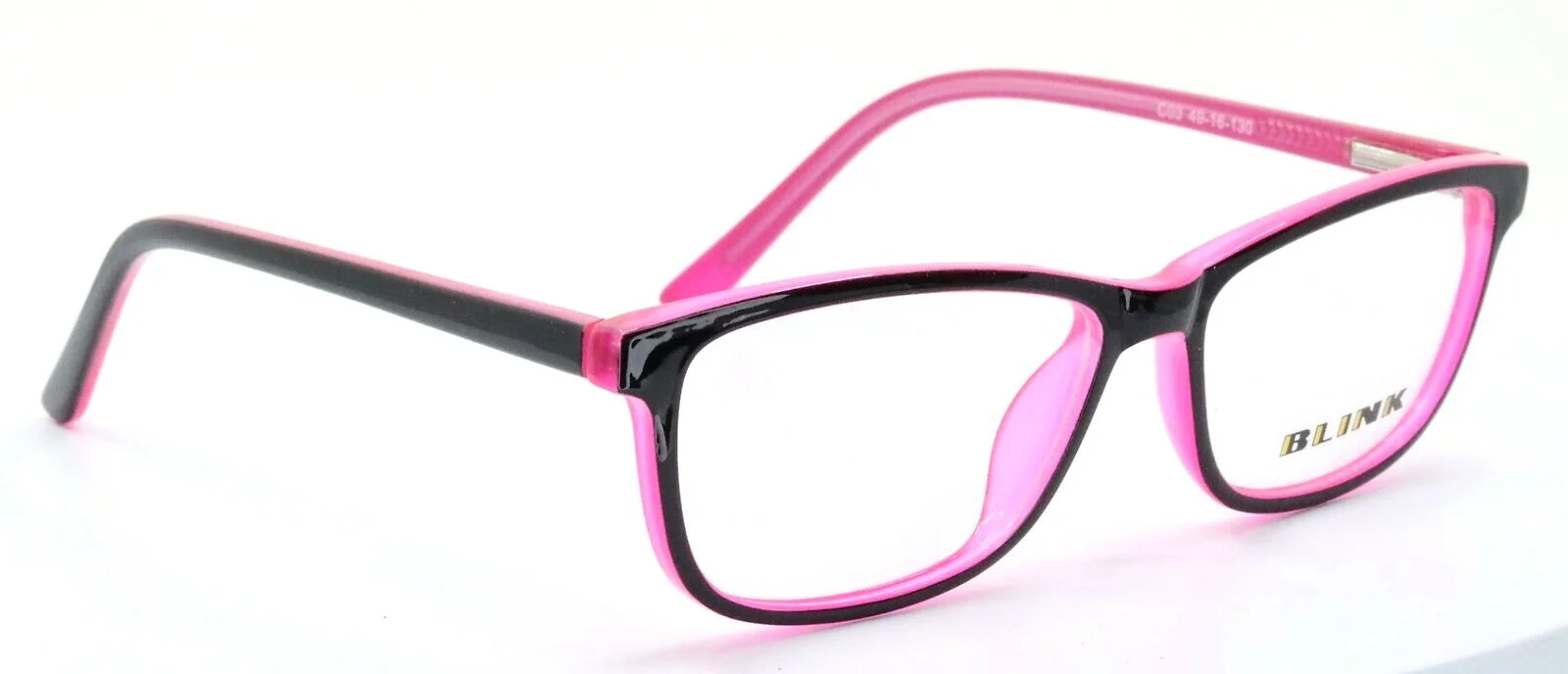 BLINK 2078 C03 Black Pink Girls Rectangular Full Rim Eyeglasses Frames 49-16-130 3