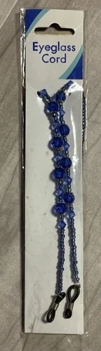 Blue Beaded Eyeglasses / Sunglasses / Glasses Cord Ladies NIP 1