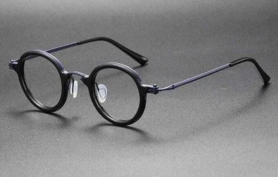 Blue Black P3 Panto Eyeglasses Frames Titanium Round Glasses Sunglasses 1