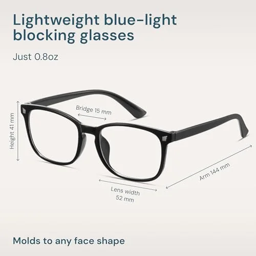 Blue Light Blocking Computer Gaming Glasses Oversized Eyeglasses For Men & Women 4