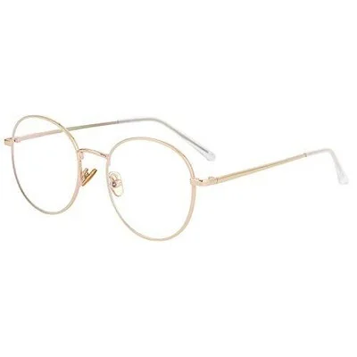 Blue Light Blocking Glasses for Women Men Stylish Round 50 Millimeters A2 Gold 4