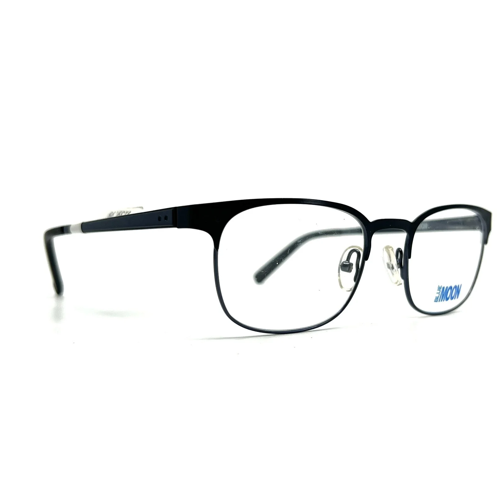 Blue Moon BM 6001 BK Black Rectangular Horn Rim Eyeglasses Frames 49[]19 140 mm 2