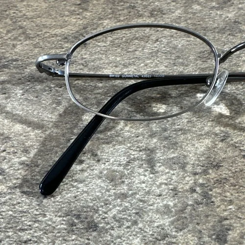 Blue Moon BM103 Gunmetal Gray Metal Full Rim Oval Eyeglasses Frames 43-23-140 2