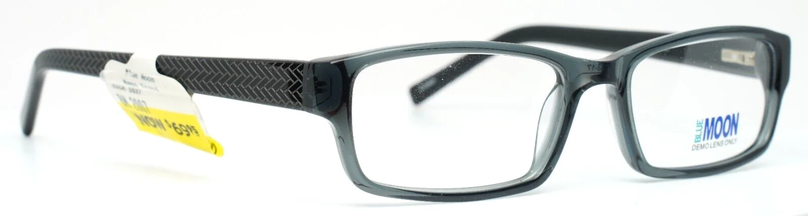 BLUE MOON BM2007 Blue Gray Mens Rectangle Full Rim Eyeglasses 53-17-135 B:28 3