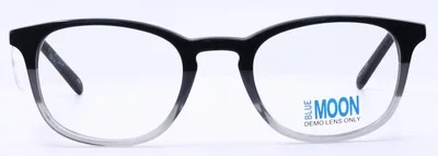 Blue Moon BM6005 BK Black Mens Round Full Rim Eyeglasses Frames 48-21-140 B:38 2