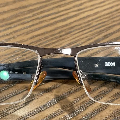 Blue Moon Eyeglass Frames Only 52-18-140 BM1007 GM Silver Black 2