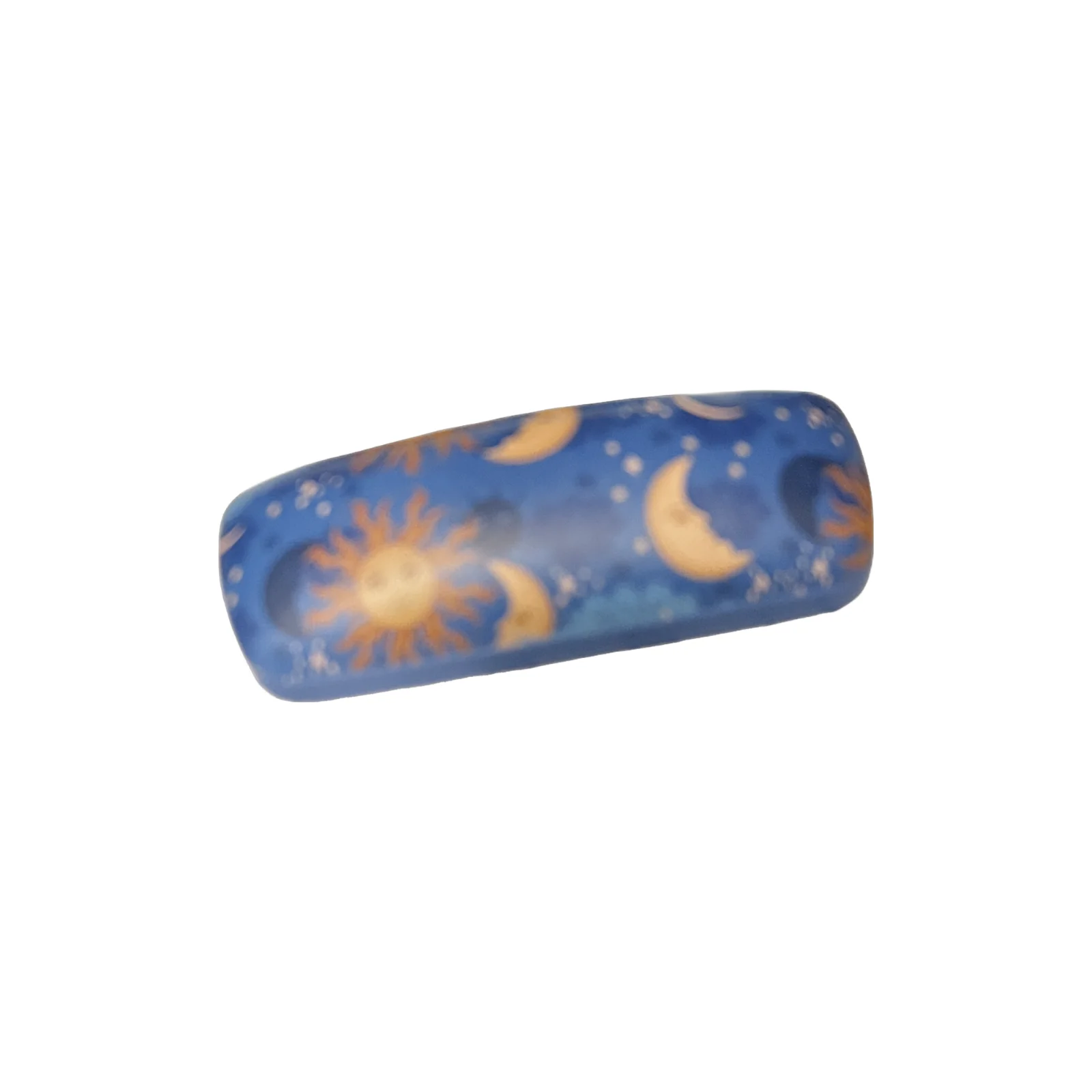 Blue sun moon celestial pattern clam shell eye glass case BIN