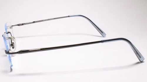 Blue Tinted Lens Modern Rectangle Rimless 1.00 Reading Sun Glasses - MODEL2071 3