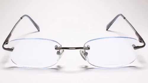 Blue Tinted Lens Modern Rectangle Rimless 1.00 Reading Sun Glasses - MODEL2071 4