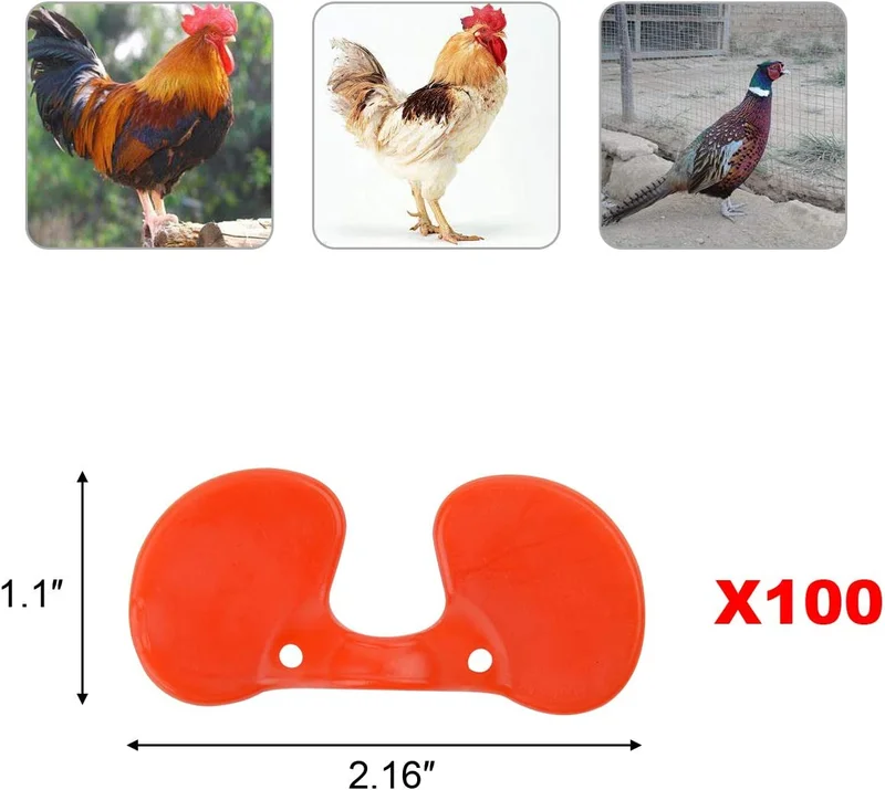 Bluecell World 100 Pieces Chicken Goggles Pheasant Poultry Blinders Spectacles A 3