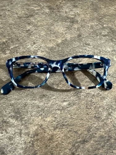 Blue/Off White Marble Adult Full Frame Acetate Eyeglasses Frames 47-17-136
