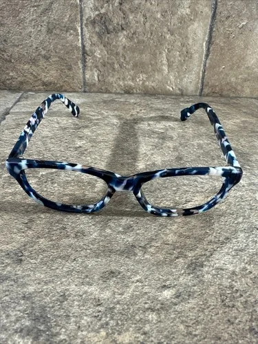 Blue/Off White Marble Adult Full Frame Acetate Eyeglasses Frames 47-17-136 3