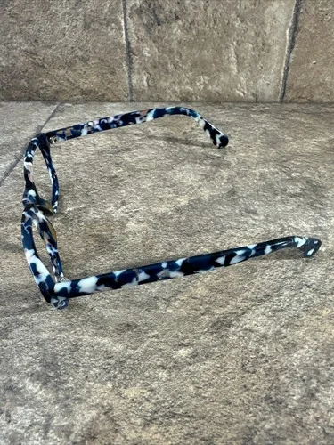 Blue/Off White Marble Adult Full Frame Acetate Eyeglasses Frames 47-17-136 4