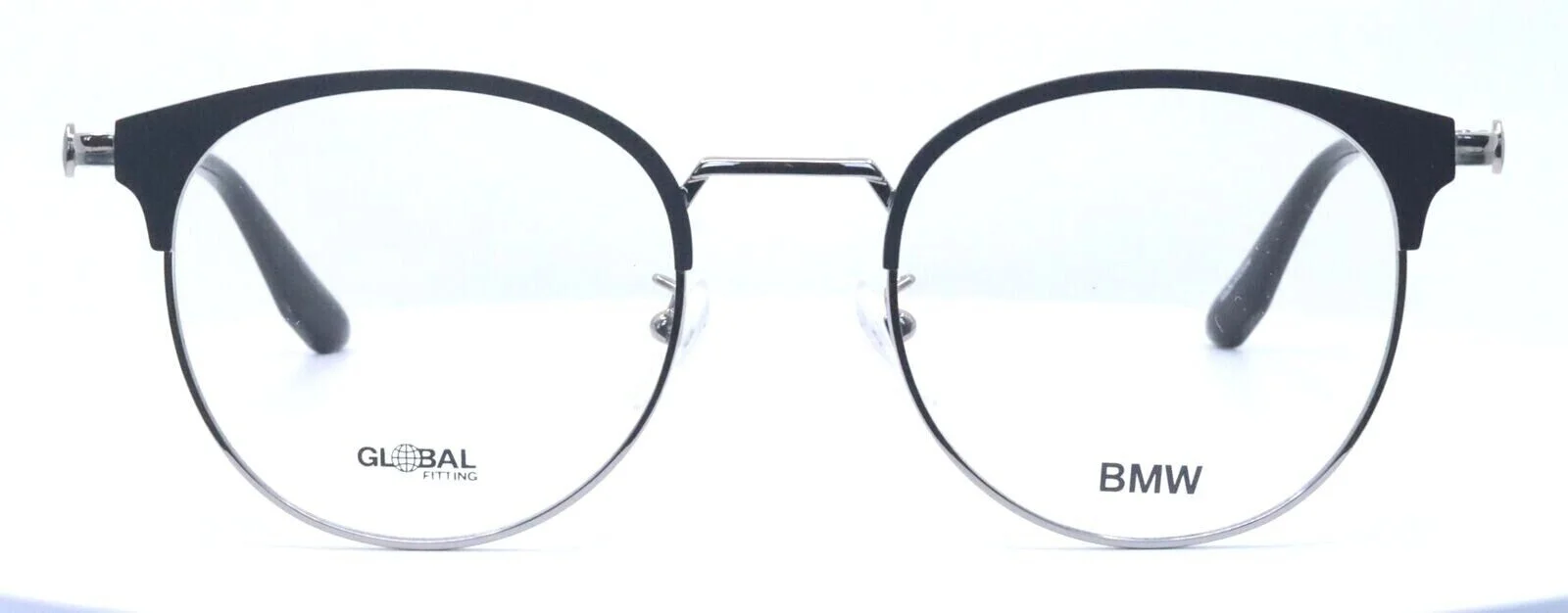 BMW BW5010 014 Shiny Light Ruthenium Round Mens Full Rim Eyeglasses 51-21-150 2