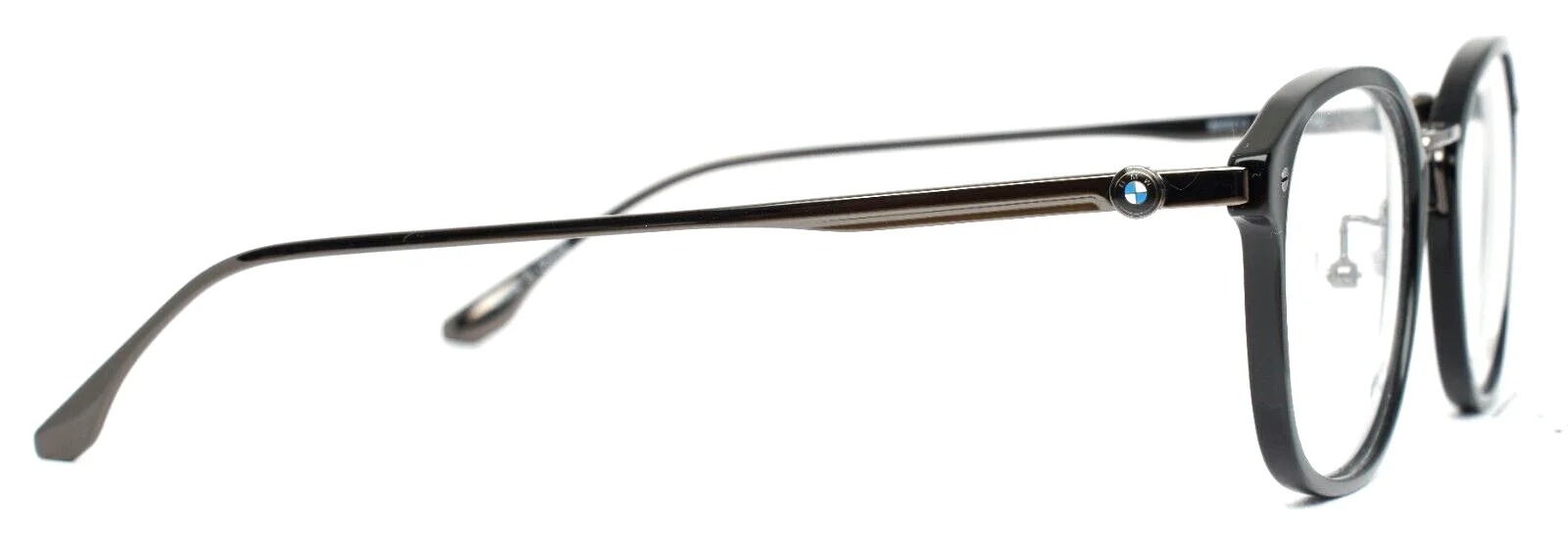 BMW BW5013 001 Shiny Black Mens Round Full Rim Eyeglasses 53-21-145 B:43 4
