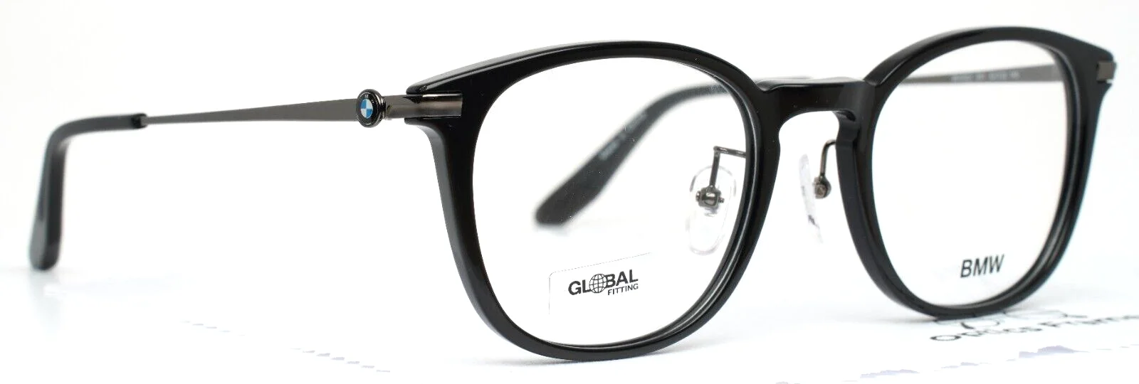 BMW BW5021 001 Shiny Black Unisex Round Full Rim Eyeglasses 52-22-145 B:44 3