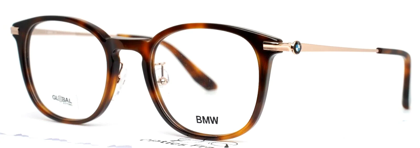 BMW BW5021 052 Dark Havana Mens Round Full Rim Eyeglasses 52-22-145 B:43