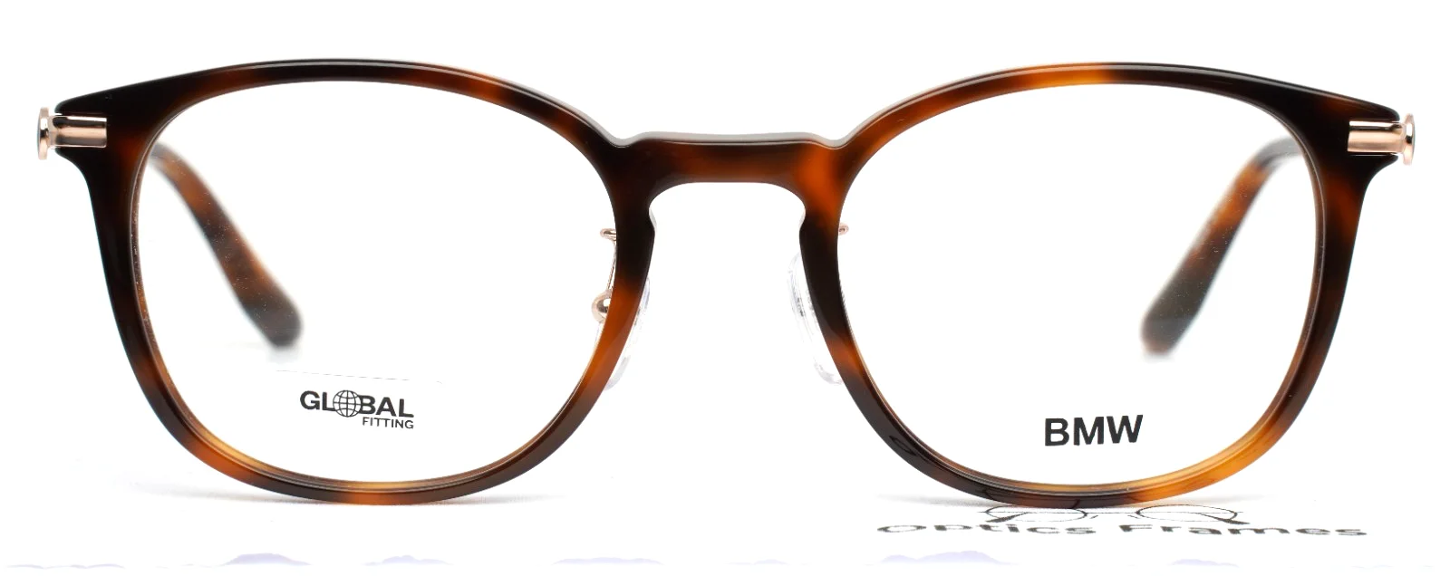 BMW BW5021 052 Dark Havana Mens Round Full Rim Eyeglasses 52-22-145 B:43 2
