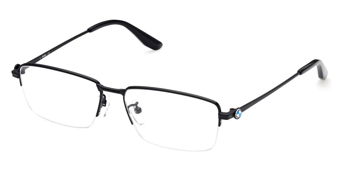 BMW BW5038-H 002 Black Semi Rim Optical Eyeglasses Frame 56-16-150 Global Fit
