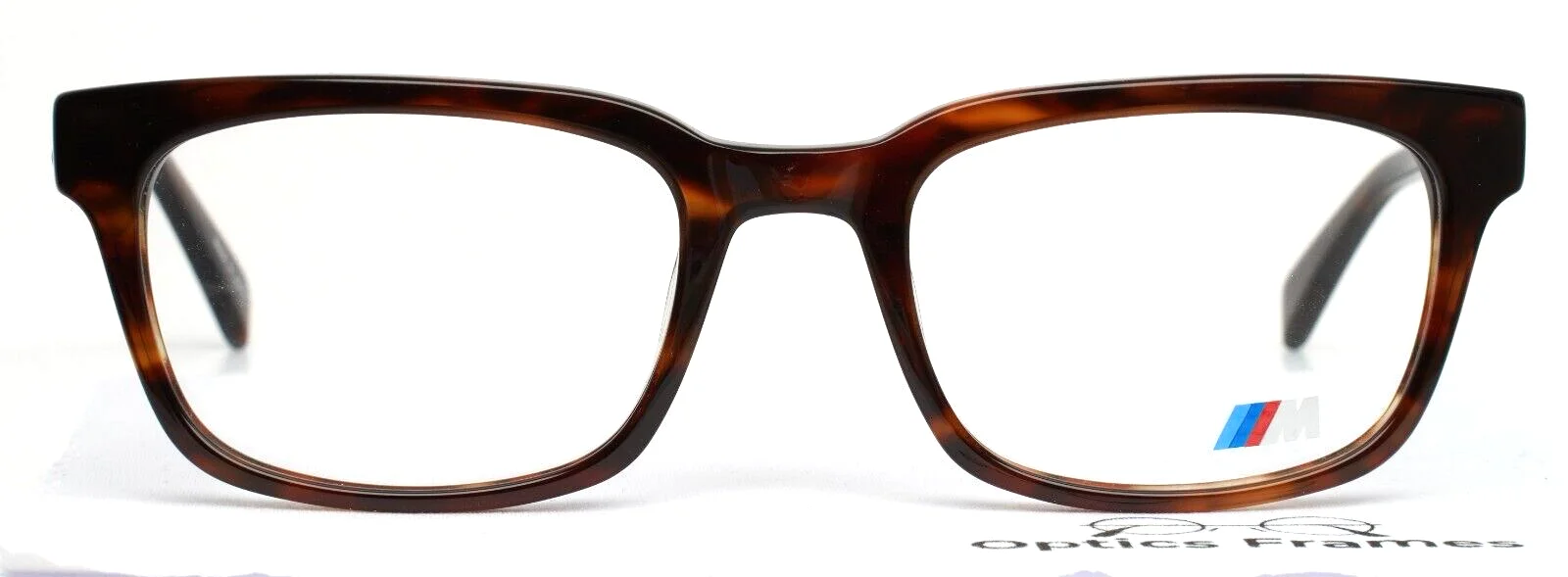 BMW M1005 10 Demi Amber Mens Rectangle Full Rim Eyeglasses 52-20-140 B:36 2