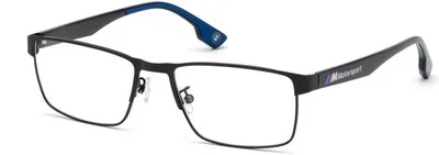 BMW Motorsport BS5002 Mens Metal Eyeglass Frame 002 Matte Black 56-18 Global Fit