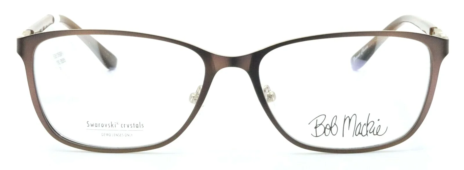 BOB MACKIE B103 BRN Brown Womens Rectangular Full Rim Eyeglasses 56-16-145 2