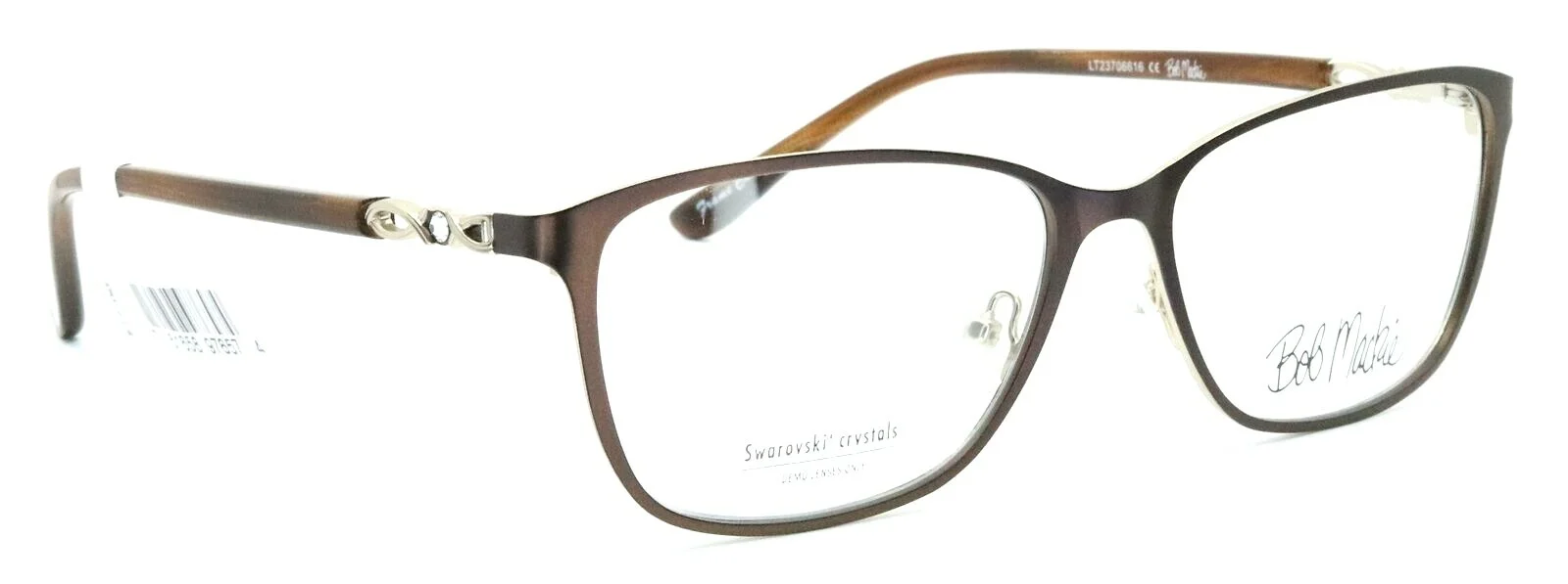 BOB MACKIE B103 BRN Brown Womens Rectangular Full Rim Eyeglasses 56-16-145 3