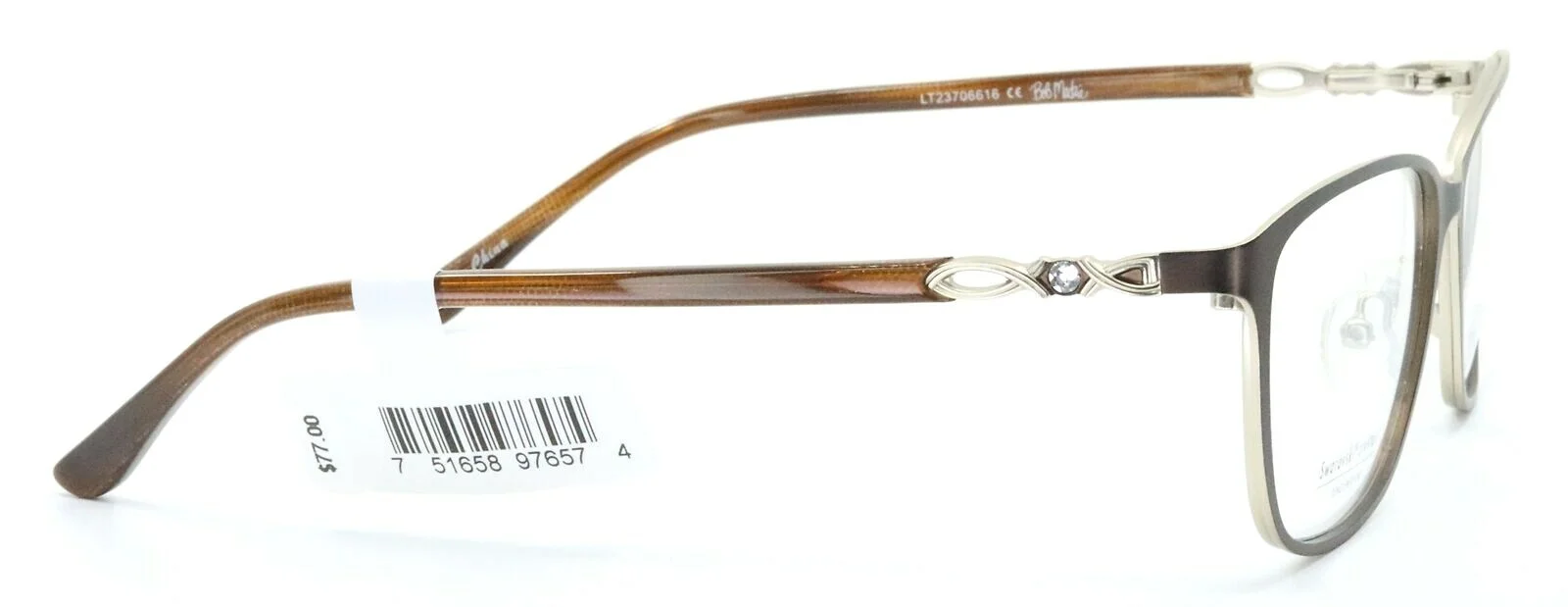 BOB MACKIE B103 BRN Brown Womens Rectangular Full Rim Eyeglasses 56-16-145 4