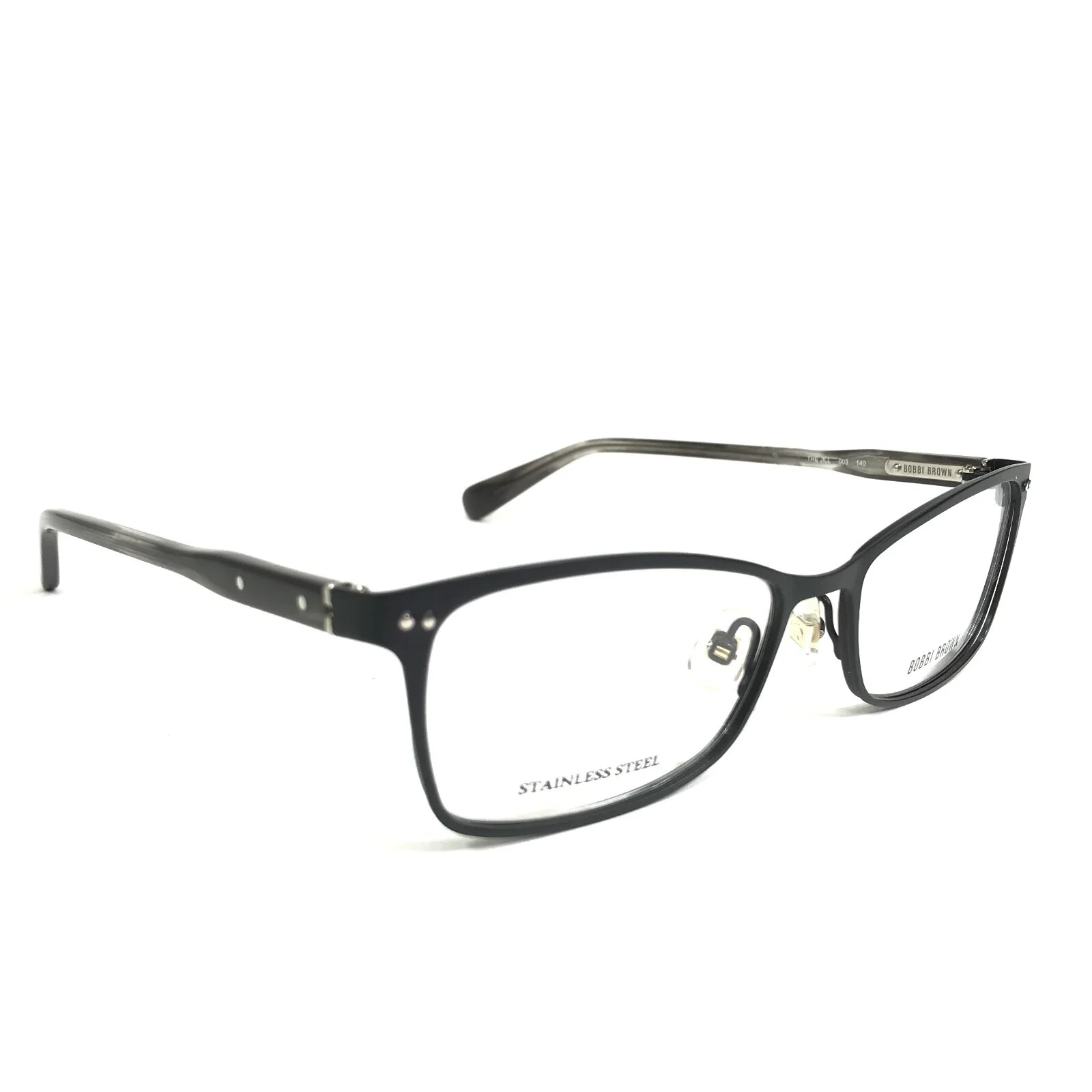 Bobbi Brown Eyeglasses Frames THE JILL 003 Black Brown Rectangular 52-16-140 3