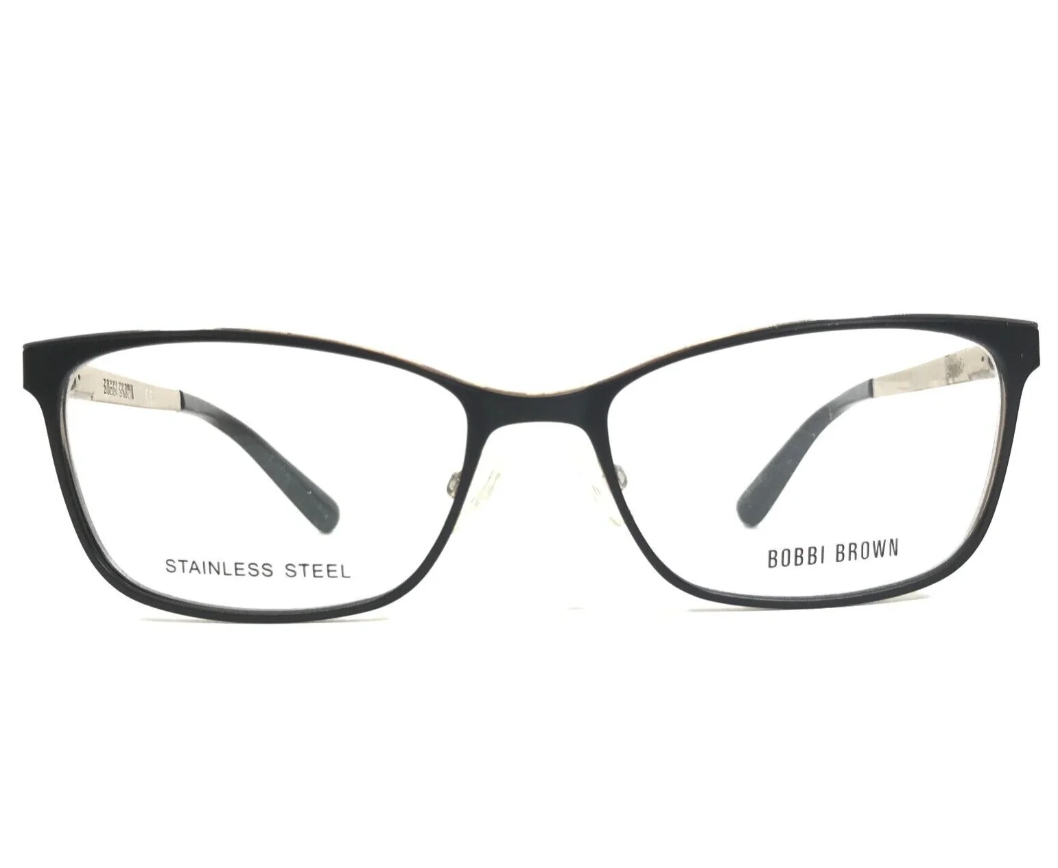 Bobbi Brown Eyeglasses Frames THE MALLORY 003 Black Silver Cat Eye 52-16-135