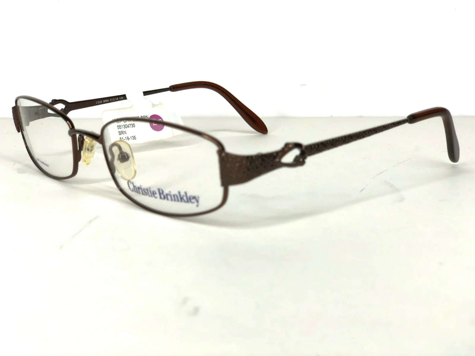 BOGO Christie Brinkley NY Eyeglasses Frames C305 brown 51-18-135 2 PAIRS! womens 4