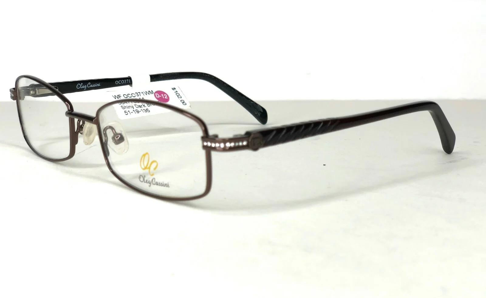 BOGO! OC Oleg Cassini Eyeglasses FRAMES Shiny dk Brown 371 51-19-135 Womens 2