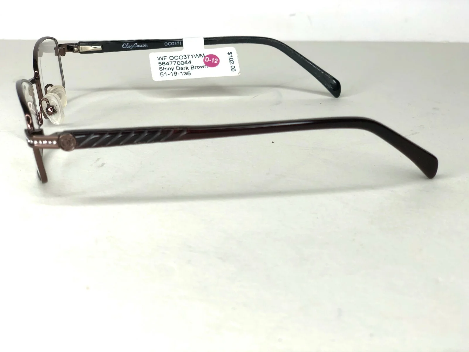 BOGO! OC Oleg Cassini Eyeglasses FRAMES Shiny dk Brown 371 51-19-135 Womens 4
