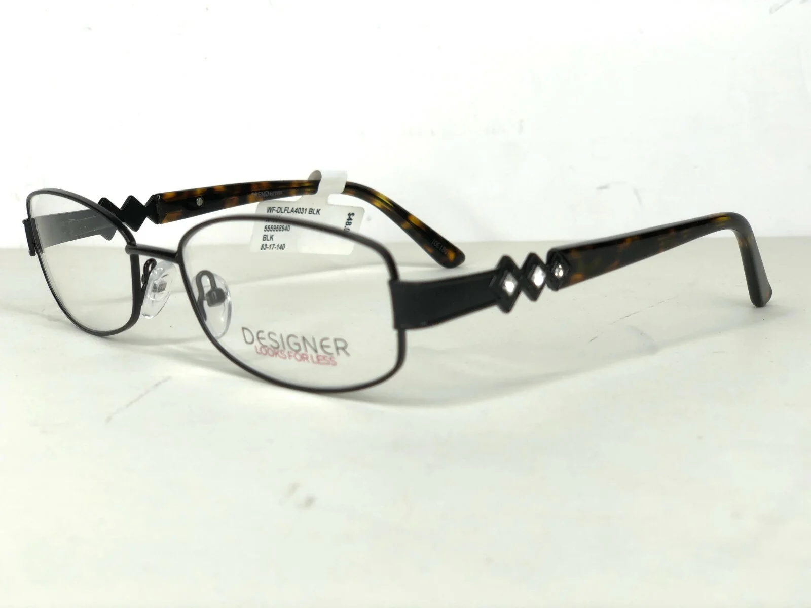 BOGO Trend by DNA Black tort Eyeglasses A4031 53-17-140 Frames RX Diamond women 3