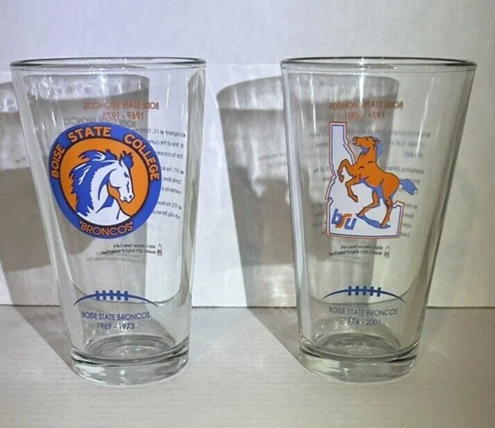 Boise State Broncos 2 Glass Cups