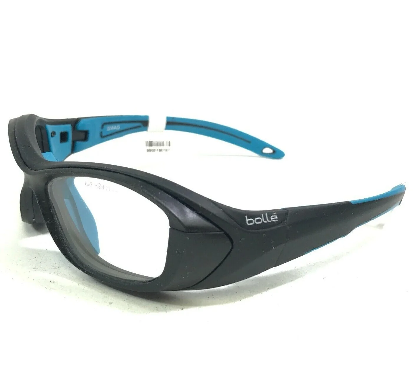 Bolle SWAG Athletic Goggles Eyeglasses Frames Matte Black Blue Wrap 49-13-125