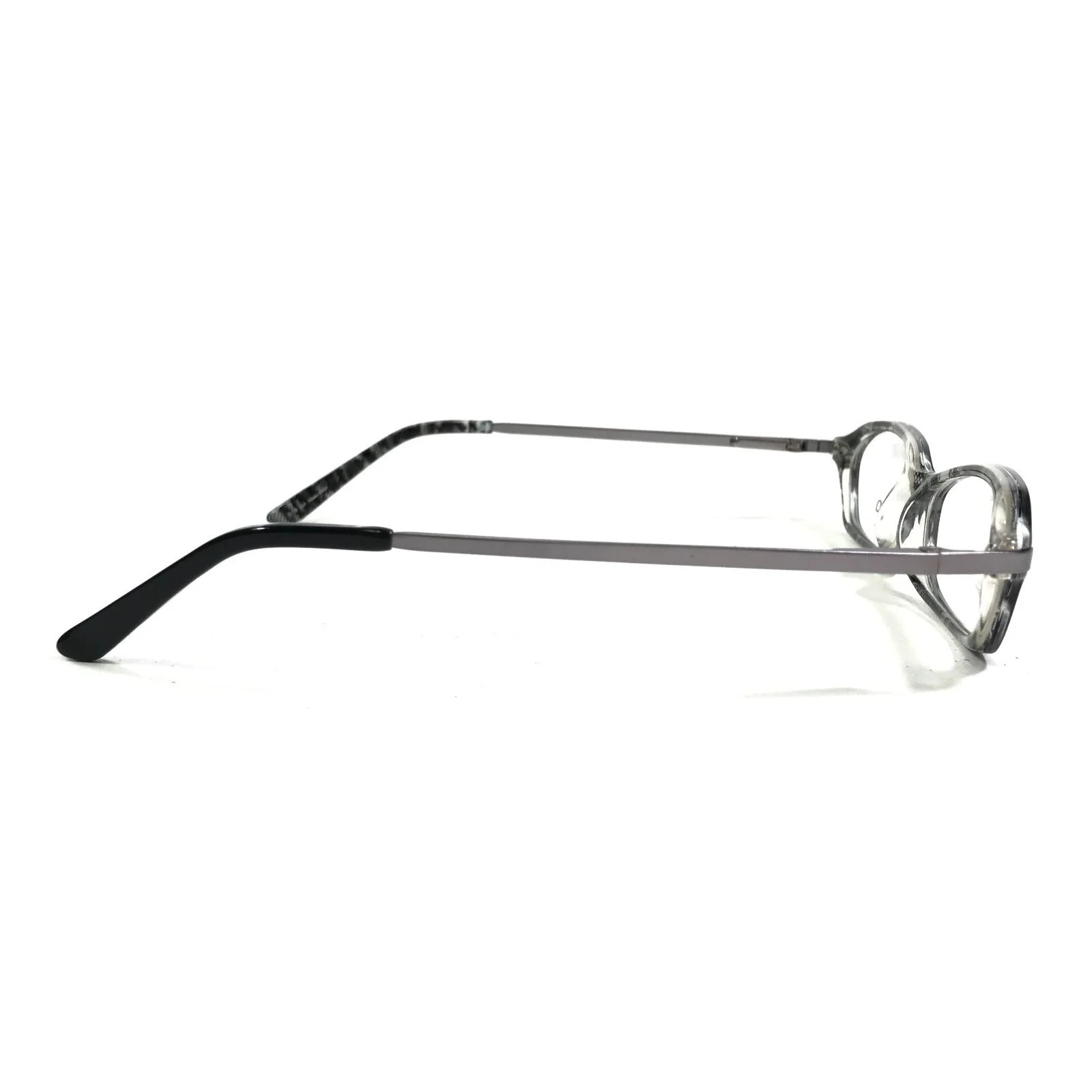Bongo B Wedge BLK Eyeglasses Frames Black Silver Rectangular Full Rim 51-14-135 3