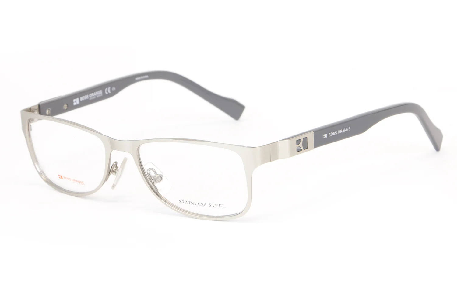 BOSS ORANGE Stainless Steel Rectangular Eyeglass Frames 50mm B0081 $260 NEW 2