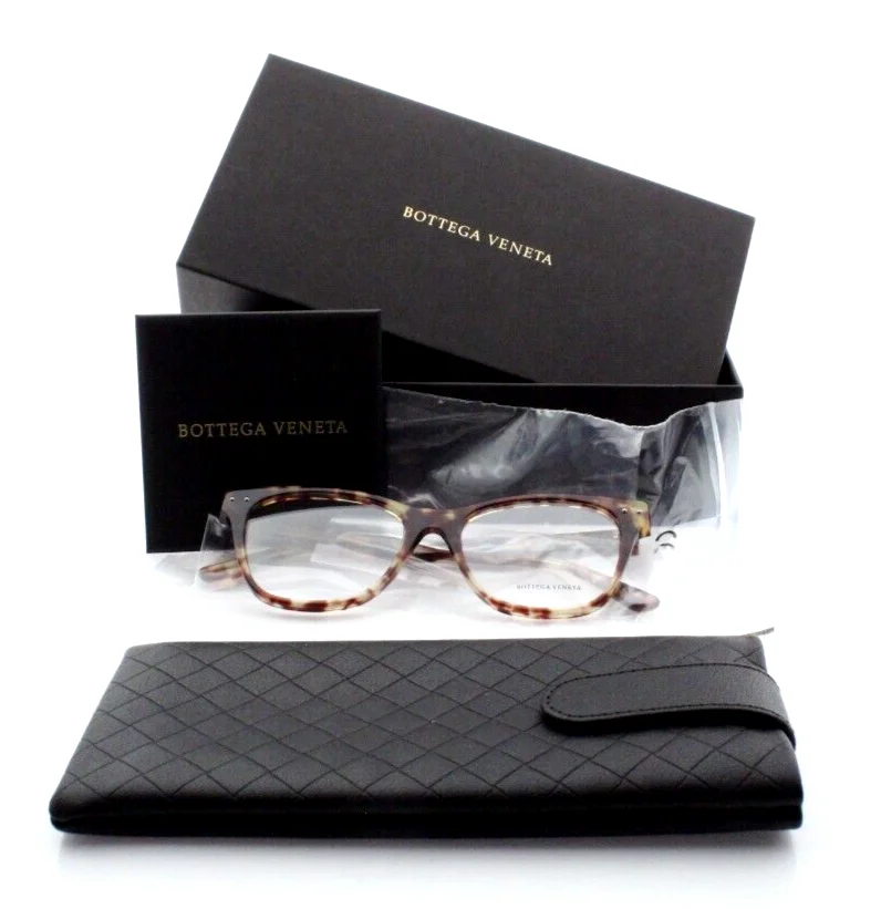 BOTTEGA VENETA BV0036O-003 Avana Havana Transparent EYEGLASS FRAMES - 52-17-145
