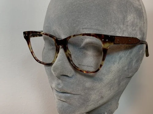 Bottega Veneta Eyeglasses BV 00360O 003 Havana/ TraNsparent /brown Leather