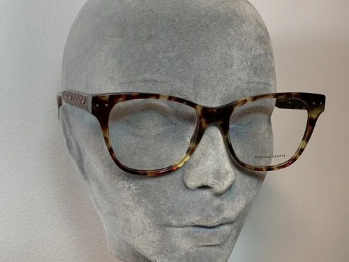 Bottega Veneta Eyeglasses BV 00360O 003 Havana/ TraNsparent /brown Leather 2
