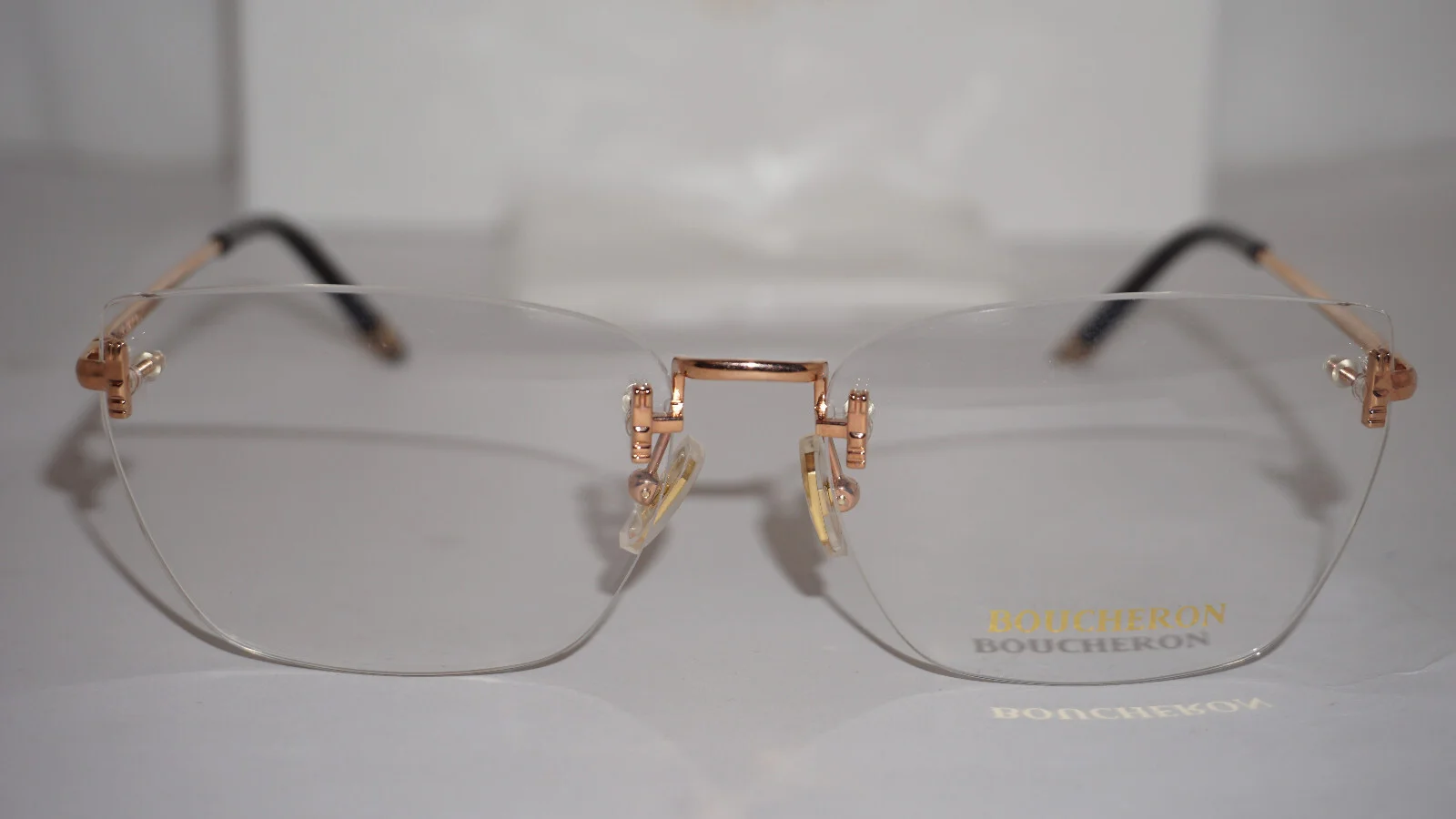 Boucheron New Eyeglasses RX Gold Rimless BC0019O 001 58 15 135 3