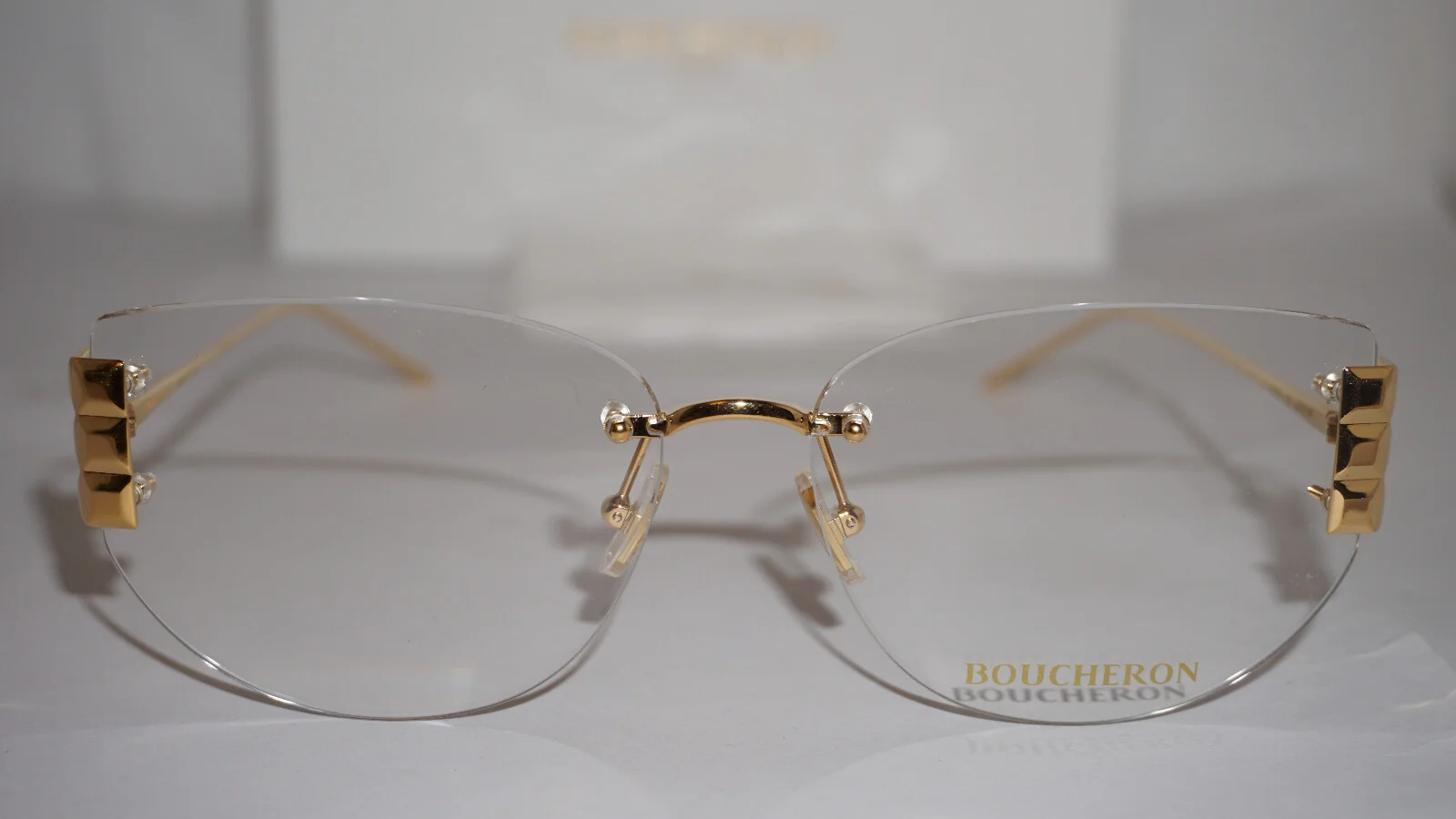 Boucheron New Eyeglasses RX Gold Rimless BC0052O 001 58 15 135 3