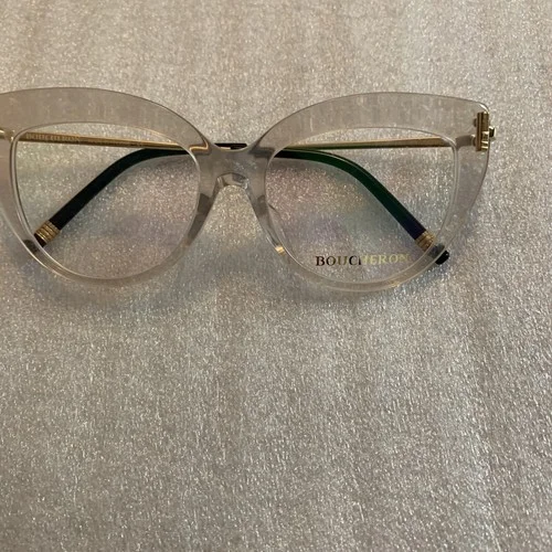 Boucheron Paris Women’s BC0017OA 51 16-140 Beige Gold Eyeglasses Made In France 3