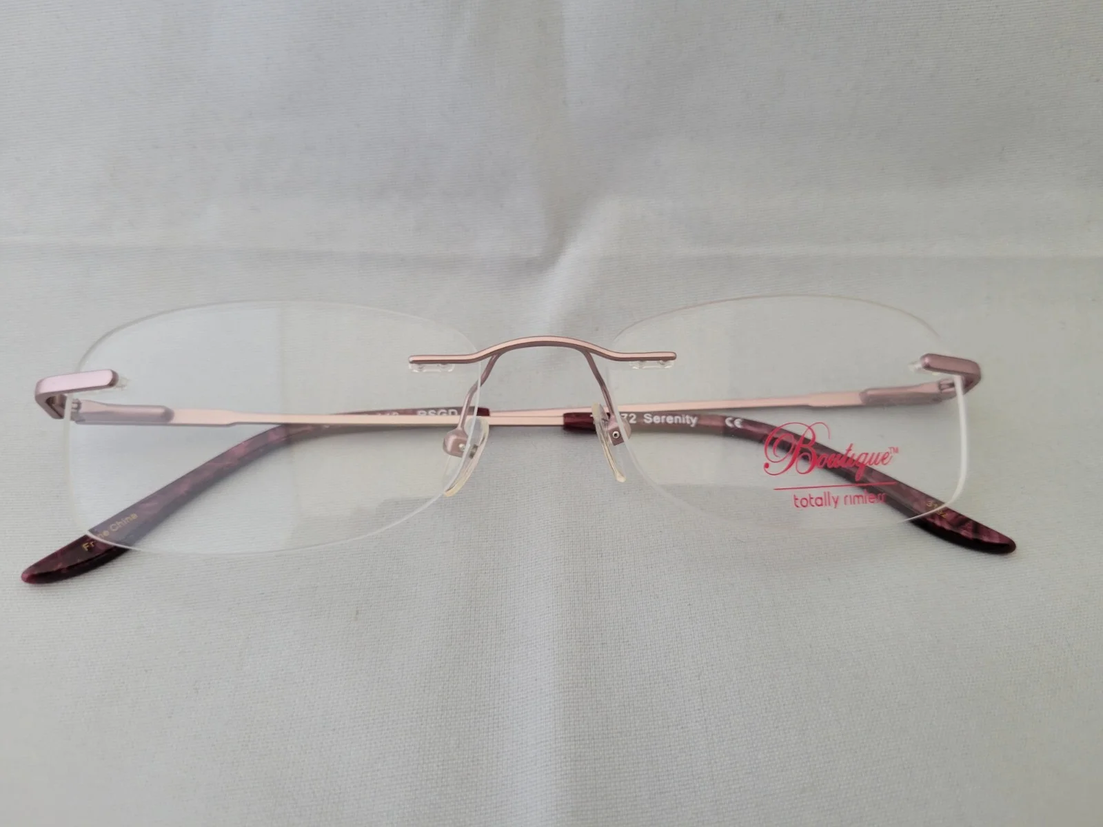 Boutique Totally Rimless Serinity Rose Gold Eyeglasses 54-16-140 2